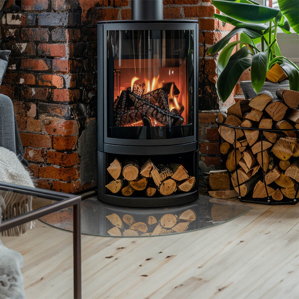 Vetro sotto il camino Texture in cemento con effetto