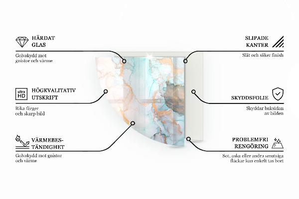Vetro sotto il camino Texture in cemento con effetto