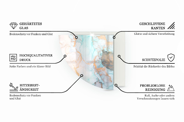 Vetro sotto il camino Modello organico astratto