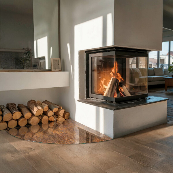 Vetro sotto il camino Texture di ruggine sul metallo