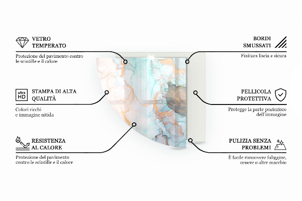 Vetro sotto il camino Tavole in stile rustico
