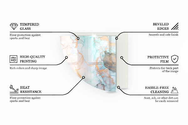 Vetro sotto il camino Motivo decorativo a mosaico