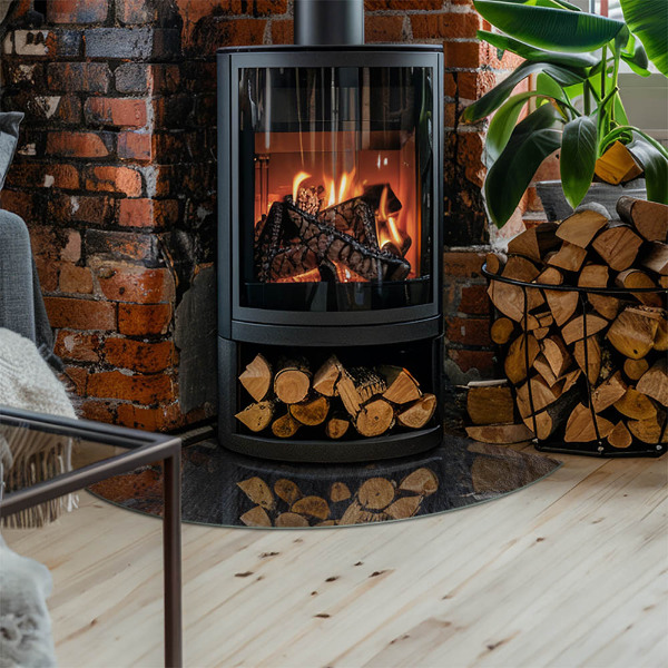 Vetro sotto il camino Texture della superficie della pietra