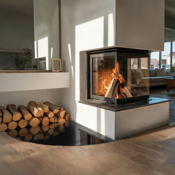 Vetro sotto il camino Colore Nero