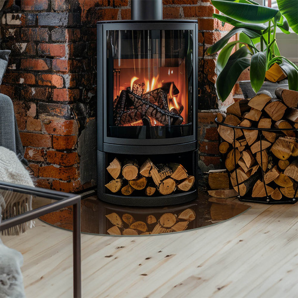 Vetro sotto il camino Colore Marrone