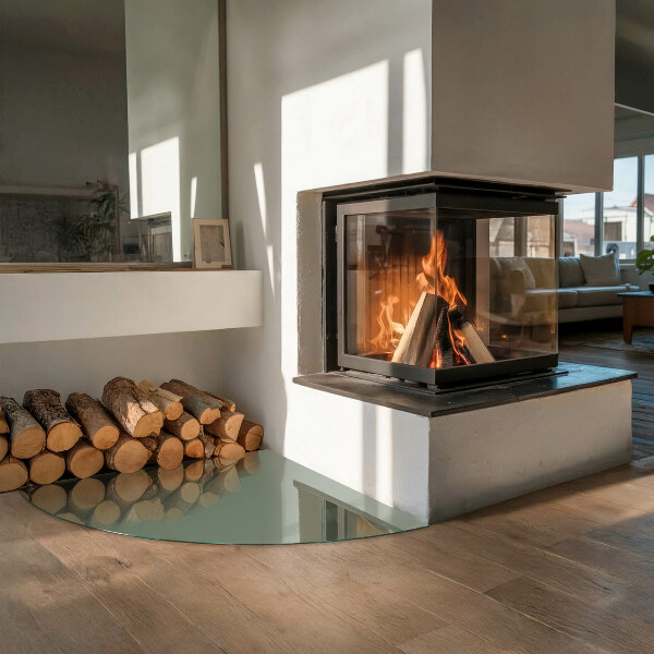 Vetro sotto il camino Colore oliva