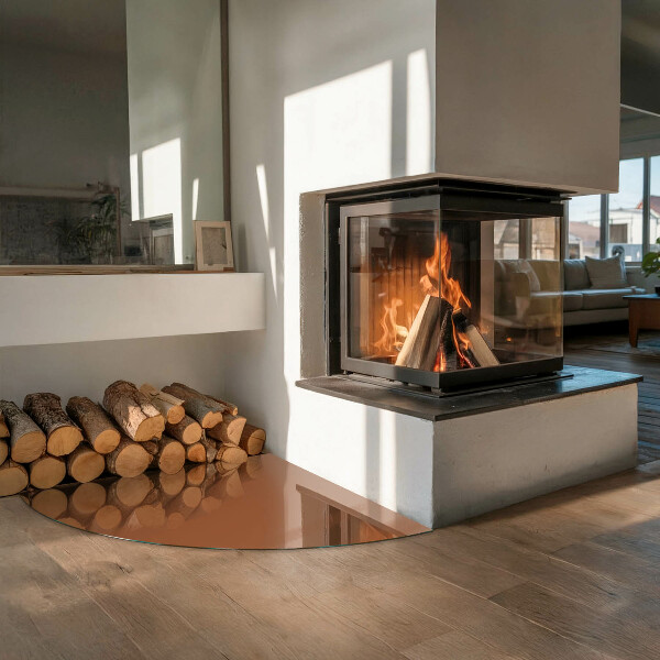 Vetro sotto il camino Colore Marrone