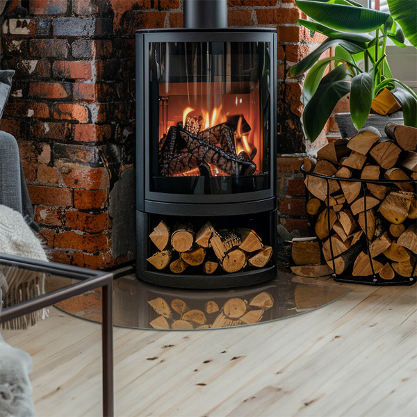 Vetro sotto il camino Colore Marrone