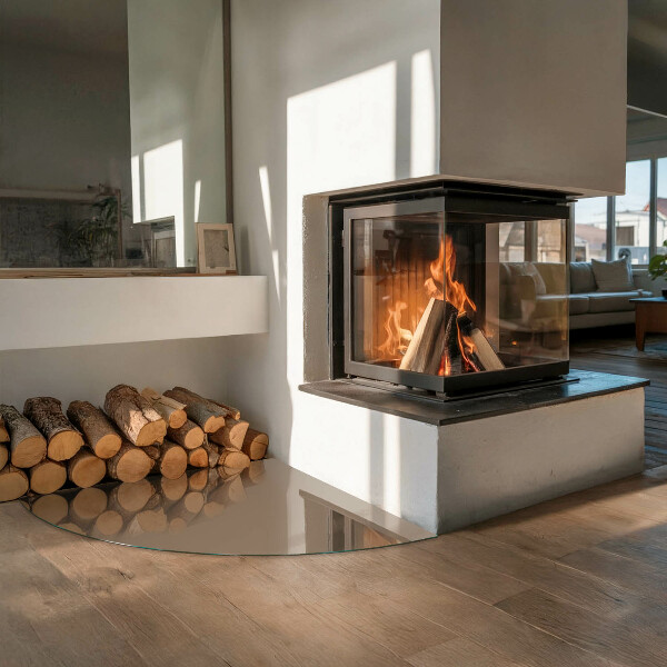 Vetro sotto il camino Colore Marrone