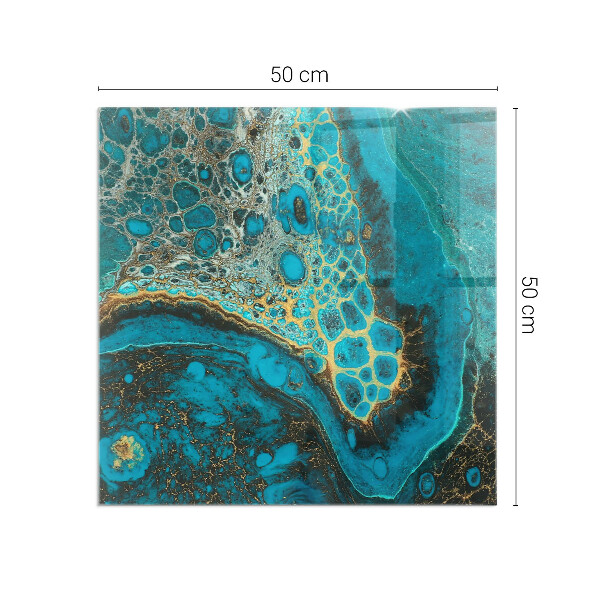Quadrata vetro sotto stufa Modello organico astratto