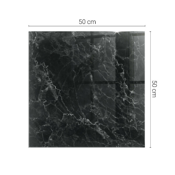 Quadrata vetro sotto stufa Elegante motivo in marmo