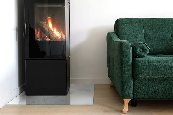 Quadrata vetro sotto stufa Motivo marmoreo con venature