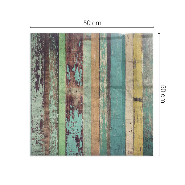 Quadrata vetro sotto stufa Tavole in diverse tonalità