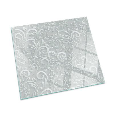 Quadrata vetro sotto stufa Elegante motivo vegetale