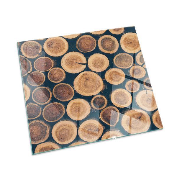 Quadrata vetro sotto stufa Scatola con legno tagliato