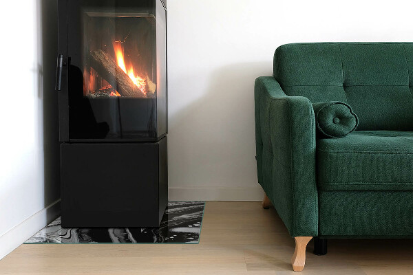 Quadrata vetro sotto stufa Onde e linee astratte