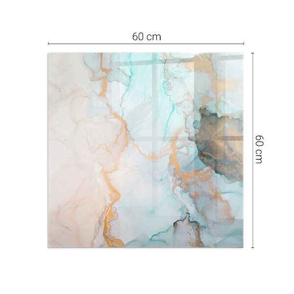 Quadrata vetro sotto stufa Modello fluido astratto