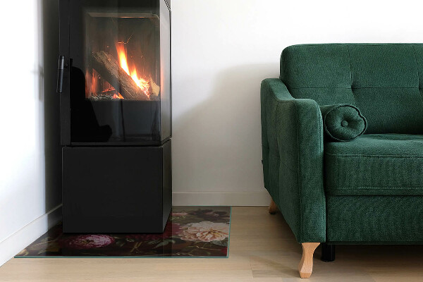 Quadrata vetro sotto stufa Bouquet di fiori in dettaglio