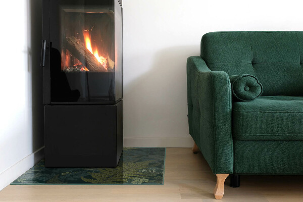 Quadrata vetro sotto stufa Motivi vegetali con farfalle