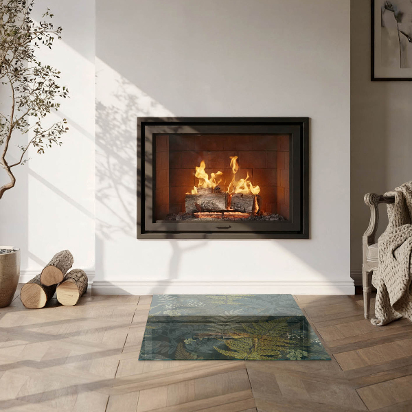 Quadrata vetro sotto stufa Motivi vegetali con farfalle