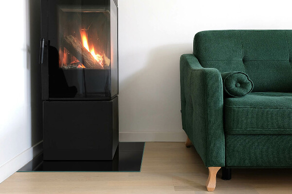 Quadrata vetro sotto stufa Colore Nero