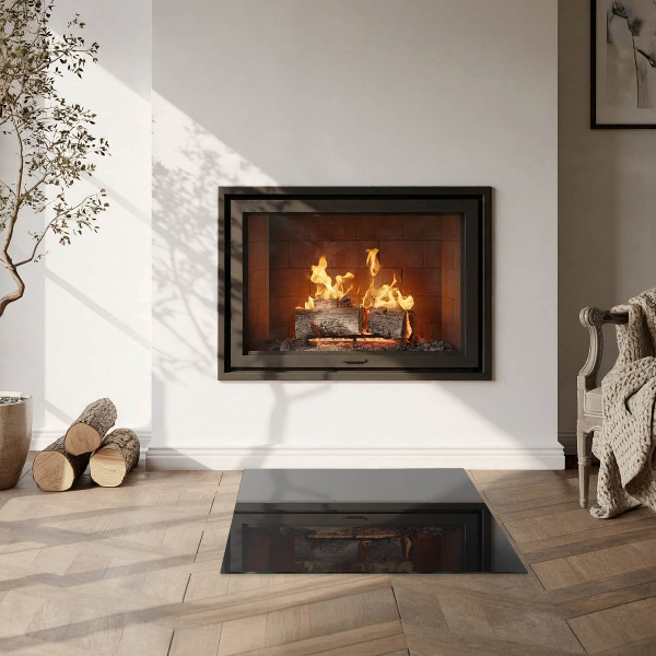 Quadrata vetro sotto stufa Colore Nero