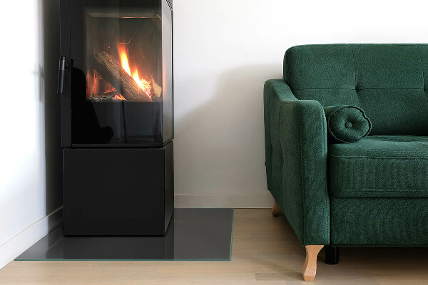 Quadrata vetro sotto stufa Colore Grigio-marrone