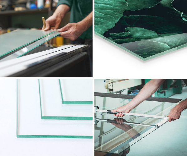 Quadrata vetro sotto stufa Colore grigio-verde