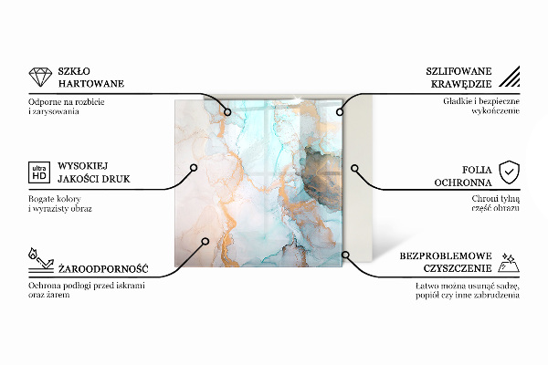Quadrata vetro sotto stufa Colore viola chiaro