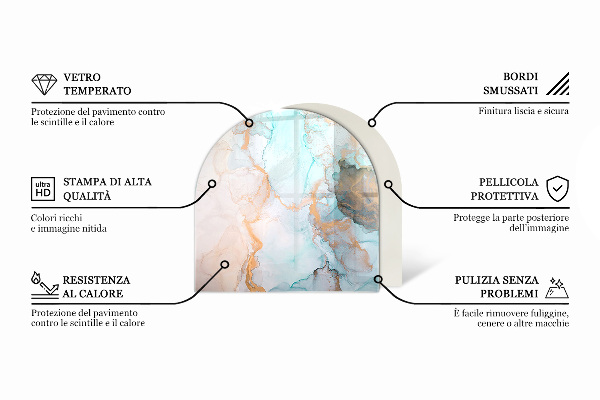 Lastra in vetro per caminetto Onde di linee delicate