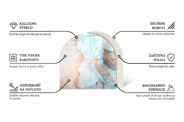 Lastra in vetro per caminetto Nuvola astratta di solidi