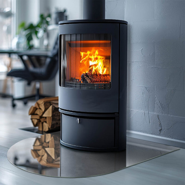 Lastra in vetro per caminetto Texture in cemento con effetto