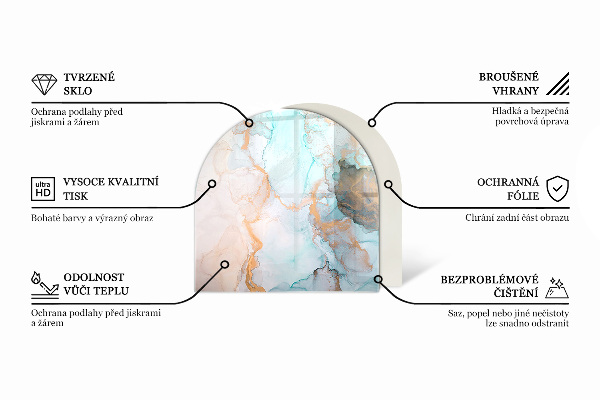 Lastra in vetro per caminetto Motivo con piccole forme