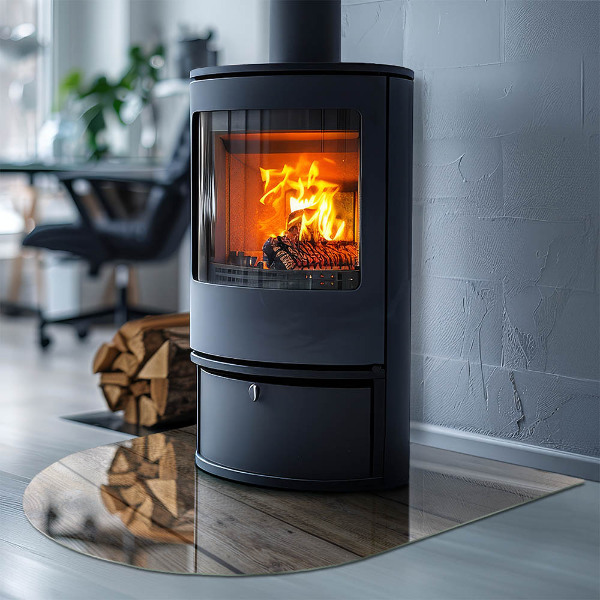 Lastra in vetro per caminetto Texture delle assi di legno