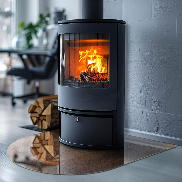 Lastra in vetro per caminetto Texture di ruggine sul metallo