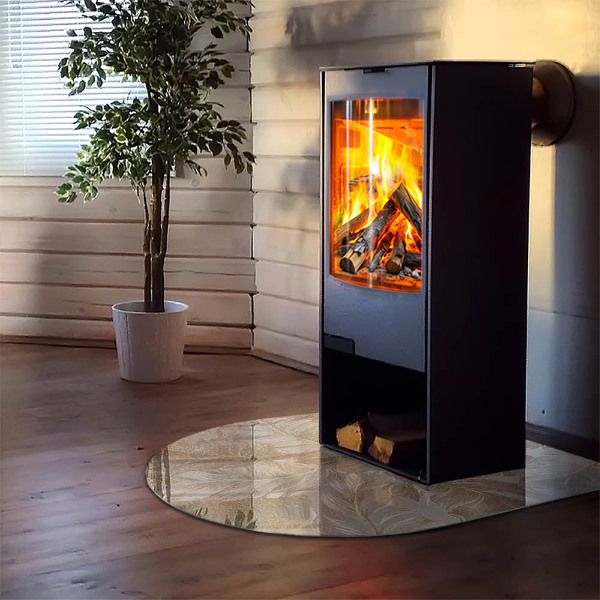 Lastra in vetro per caminetto Foglie con motivi sottili