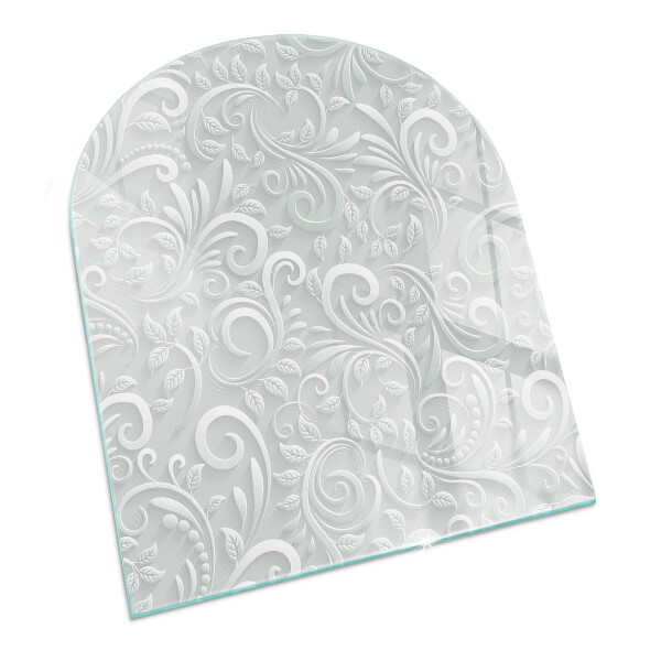 Lastra in vetro per caminetto Elegante motivo vegetale