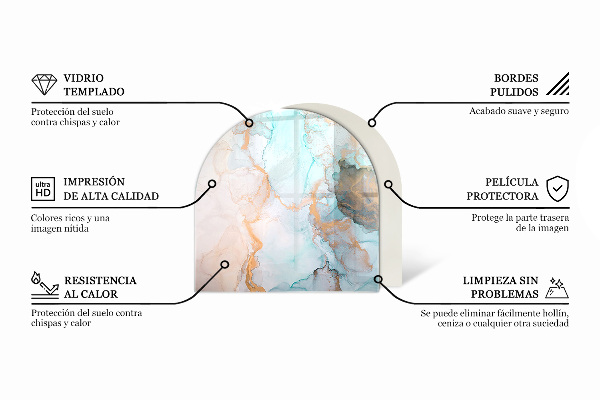 Lastra in vetro per caminetto Motivo geometrico astratto