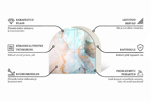 Lastra in vetro per caminetto Motivo geometrico 3D