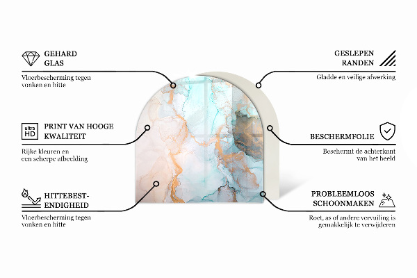 Lastra in vetro per caminetto Motivo geometrico 3D