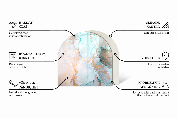 Lastra in vetro per caminetto Motivo geometrico 3D
