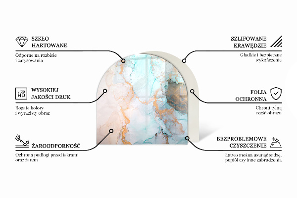 Lastra in vetro per caminetto Motivo geometrico 3D