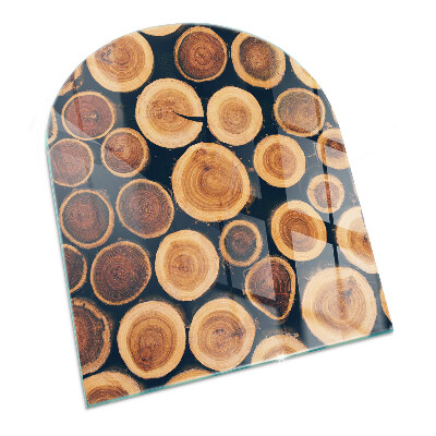 Lastra in vetro per caminetto Scatola con legno tagliato