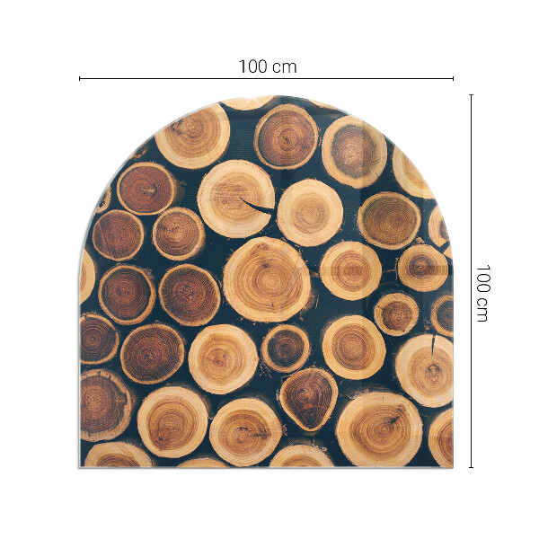 Lastra in vetro per caminetto Scatola con legno tagliato