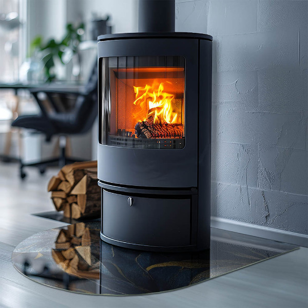 Lastra in vetro per caminetto Foglie eleganti nella consistenza