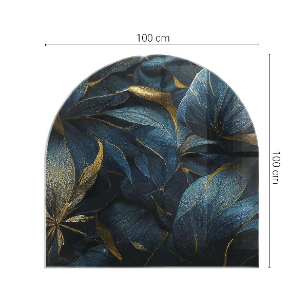 Lastra in vetro per caminetto Foglie eleganti nella consistenza