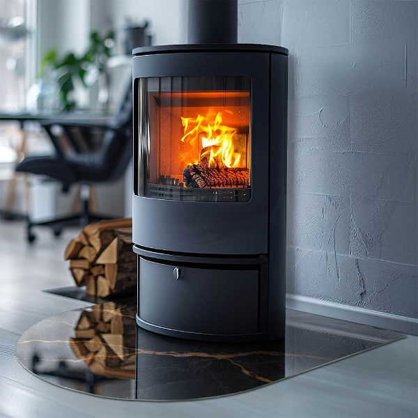 Lastra in vetro per caminetto Marmo elegante con venature