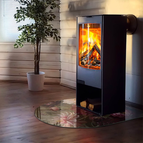 Lastra in vetro per caminetto Bouquet di fiori in dettaglio