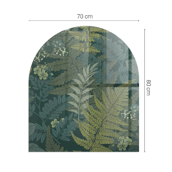 Lastra in vetro per caminetto Motivi vegetali con farfalle