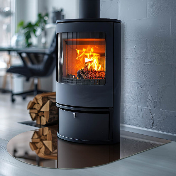 Lastra in vetro per caminetto Colore Marrone